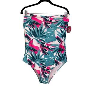 Rik Wil La Casa Del Roa Swimwear One Piece Surf Swimsuit 3XL Tropical Leaf NWT